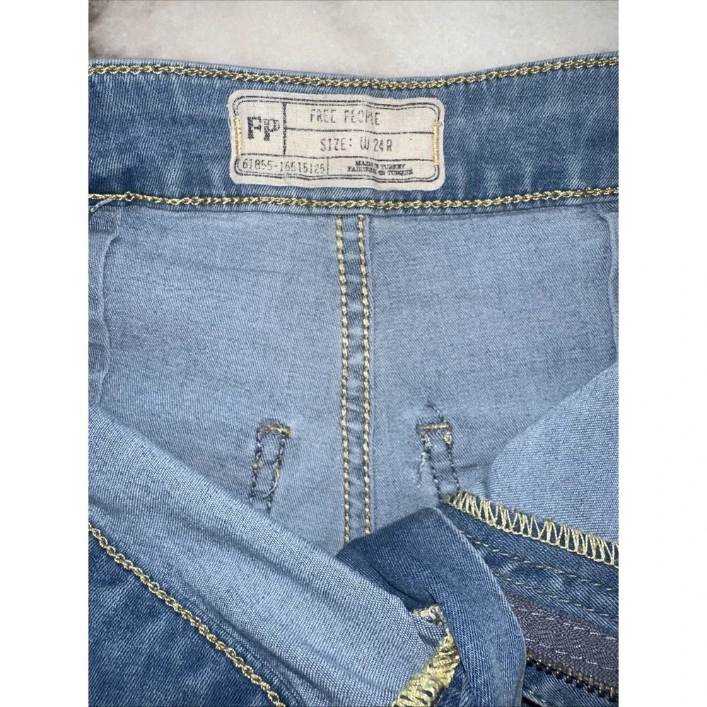 Free‎ People Just Float on Flare Jeans Blue Cloudy Indigo Super Flare Sz 24